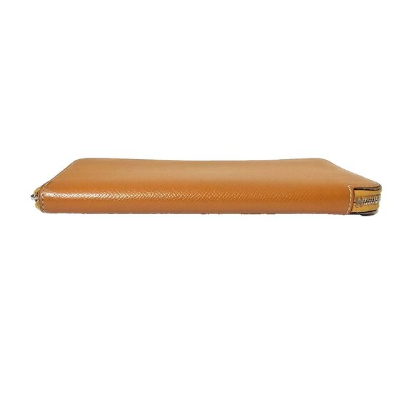 HERMES Epsom Silk'In Wallet Gold Jaune De Naples Tan Brown Zip Long Bag Leather - Picture 5 of 16